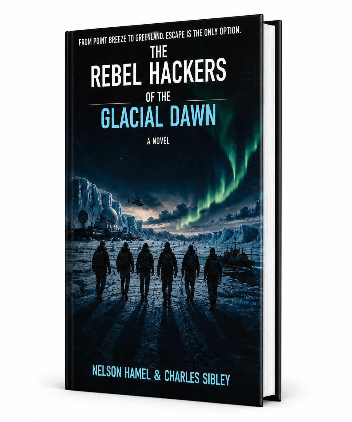 The Rebel Hackers of the Glacial Dawn book mockup